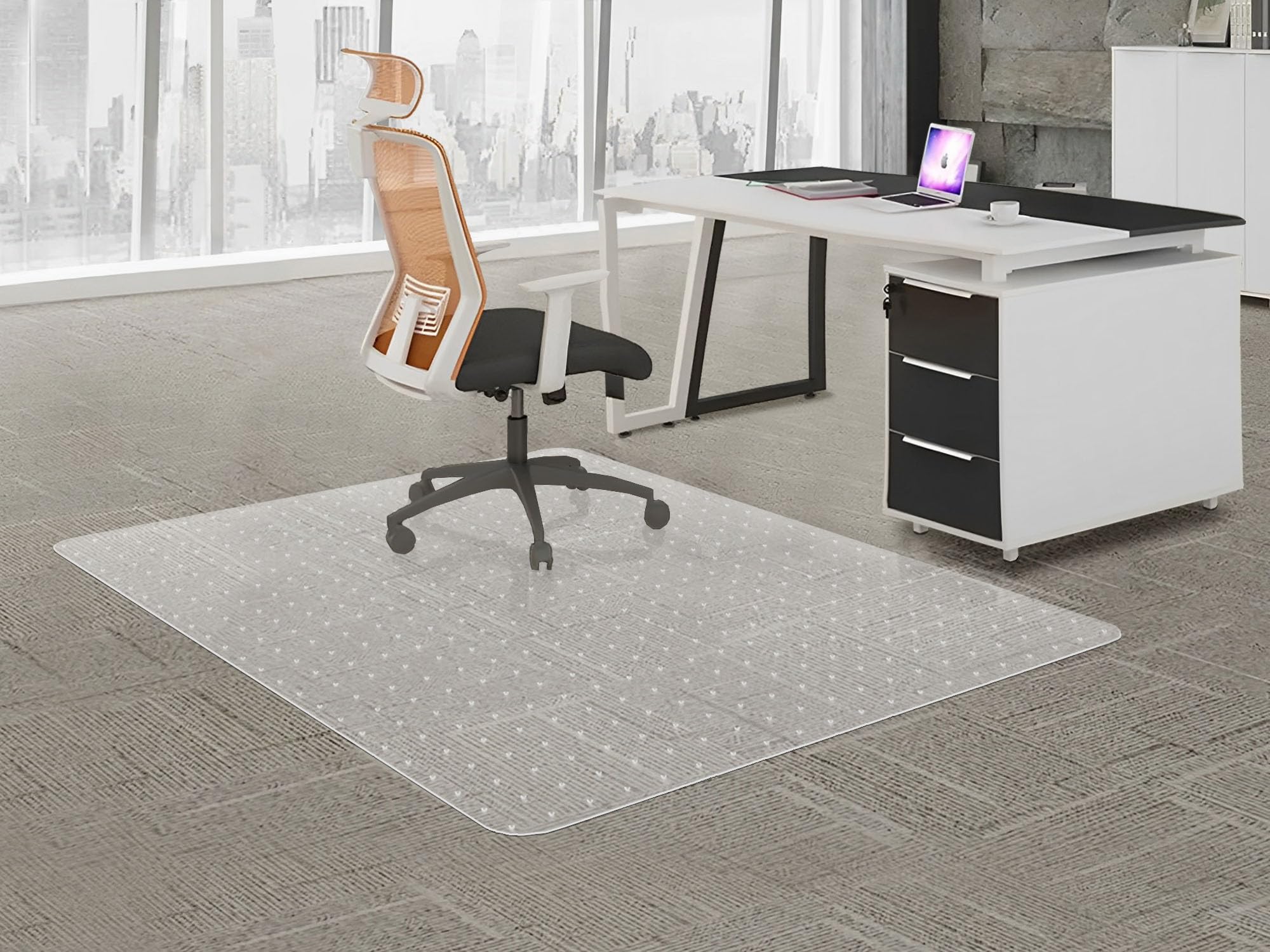 Homek Large Office Chair Mat For Carpeted Floors, 45 ' X 53 ' Clear Desk Chair Mat For Low Pile Carpet- Easy Glide Carpet Prot