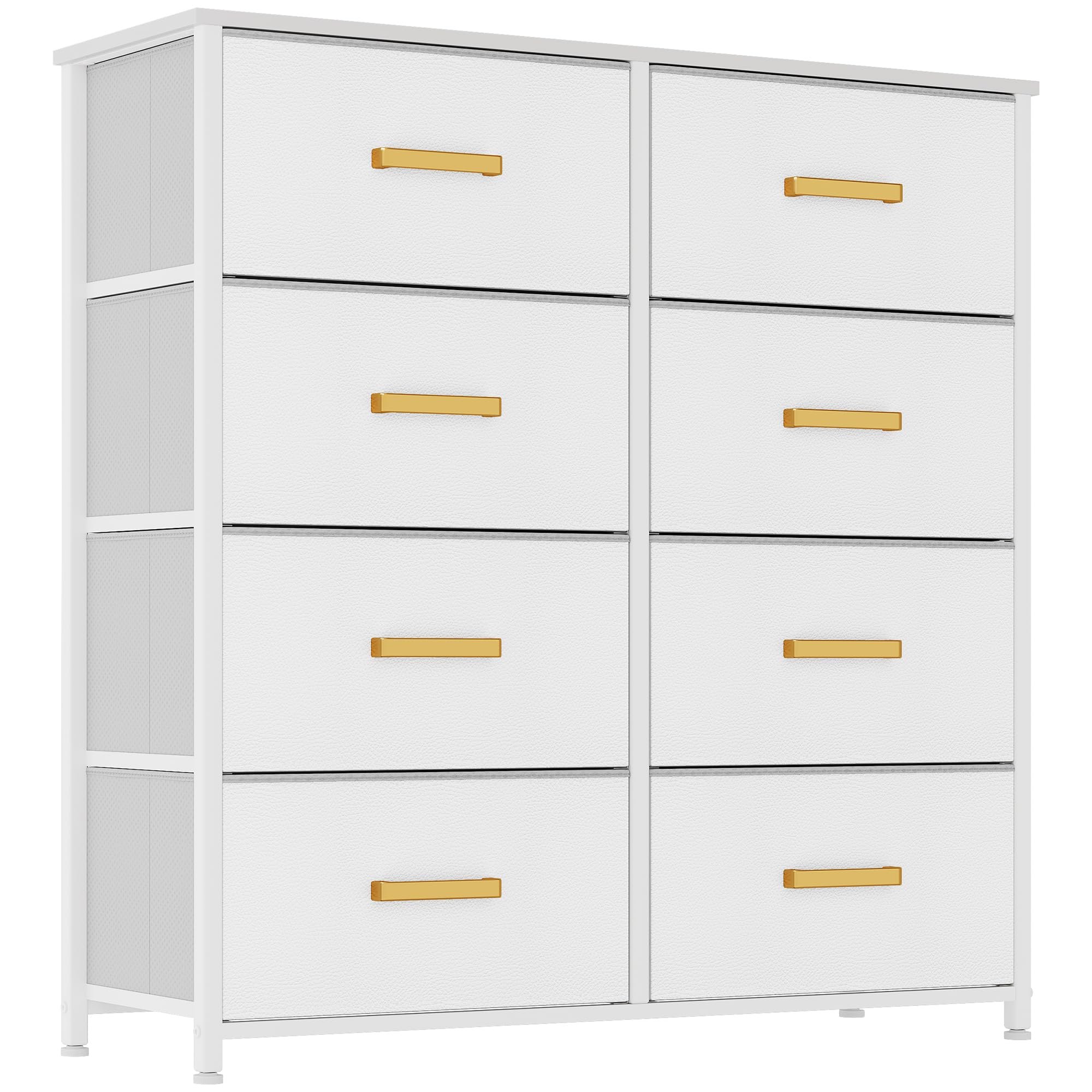 YITAHOME Fabric Dresser for Bedroom, Tall Storage Tower with 8 Drawers, Black Dresser & Chest of Drawers, Storage Drawer Organiz