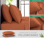 Queen Pillowcases By Pure Bamboo - Genuine 100% Organic Viscose Derived From Bamboo, Luxuriously Soft & Cooling, Double Stitchin