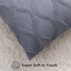 Decoruhome Throw Pillow Covers 26X26 Inch Set Of 2, Soft Plush Faux Fur Wool Blue Grey Couch Pillow Covers, Decorative Pillow Cases For Bed Sofa Living Room Home Decor