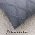 Decoruhome Throw Pillow Covers 22X22 Inch Set Of 2, Soft Plush Faux Fur Wool Blue Grey Couch Pillow Covers, Decorative Pillow Cases For Bed Sofa Living Room Home Decor