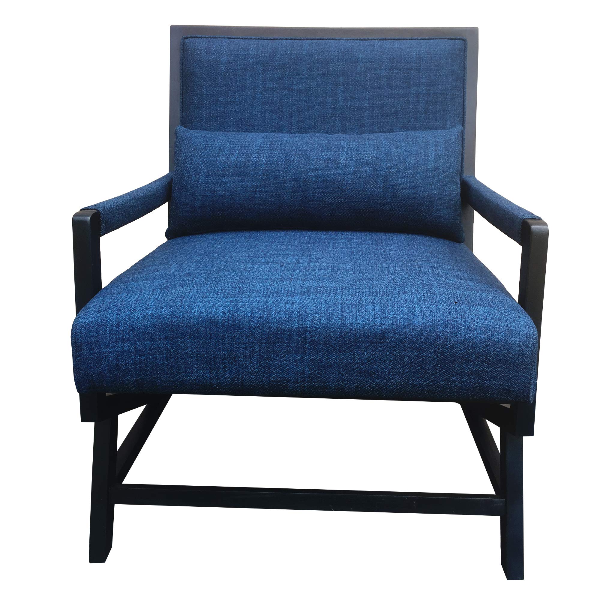 The Urban Port Fabric Padded Wooden Frame Accent Sofa Chair with Armrest