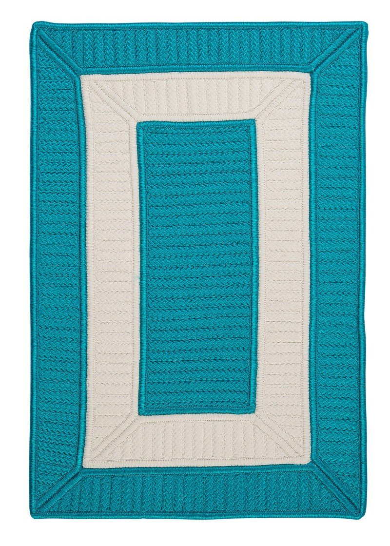 Rope Walk Braided Rug, 2 By 8-Feet, Turquoise