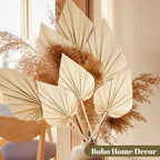 Chenkaiyang 20 Pcs Boho Dried Palm Spears Leaves Bulk, Small Natural Dried Real Palm Fans,Dried Palm Leaves With Stem Dried Leaf