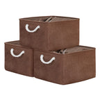 TheWarmHome Organization and Storage Basket for Organizing - 17x14x10 inch 3 Pack Fabric Storage Cubes, Collapsible Storage Bins