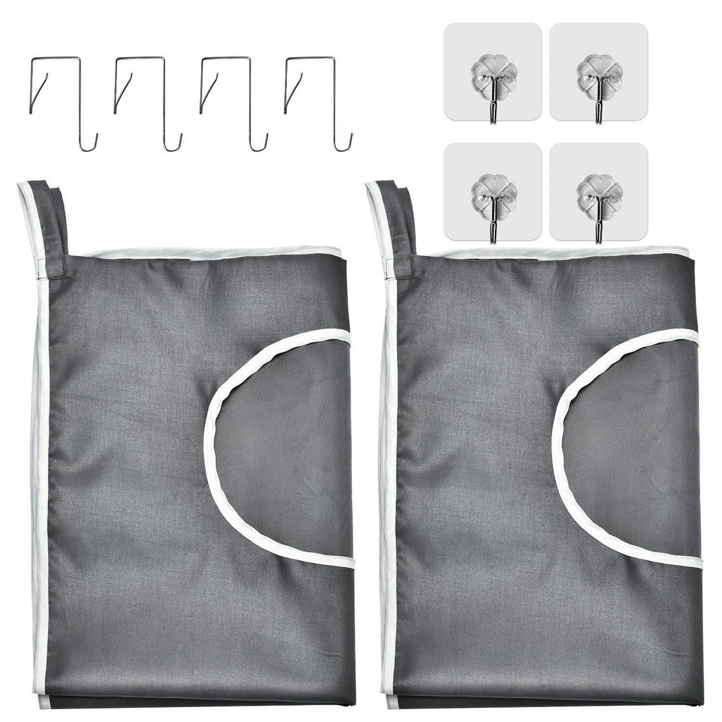 Hanging Laundry Hamper Bag Behind Door Space Saving With Stainless Steel Hooks Zip, For Bathroom,Kids Room,Travel,College Dorm,2