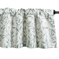 Vogol Leaves Pattern Valances For Living Room, Linen Textured Solid Window Treatment For Farmhouse Kitchen Window, Rod Pocket, W
