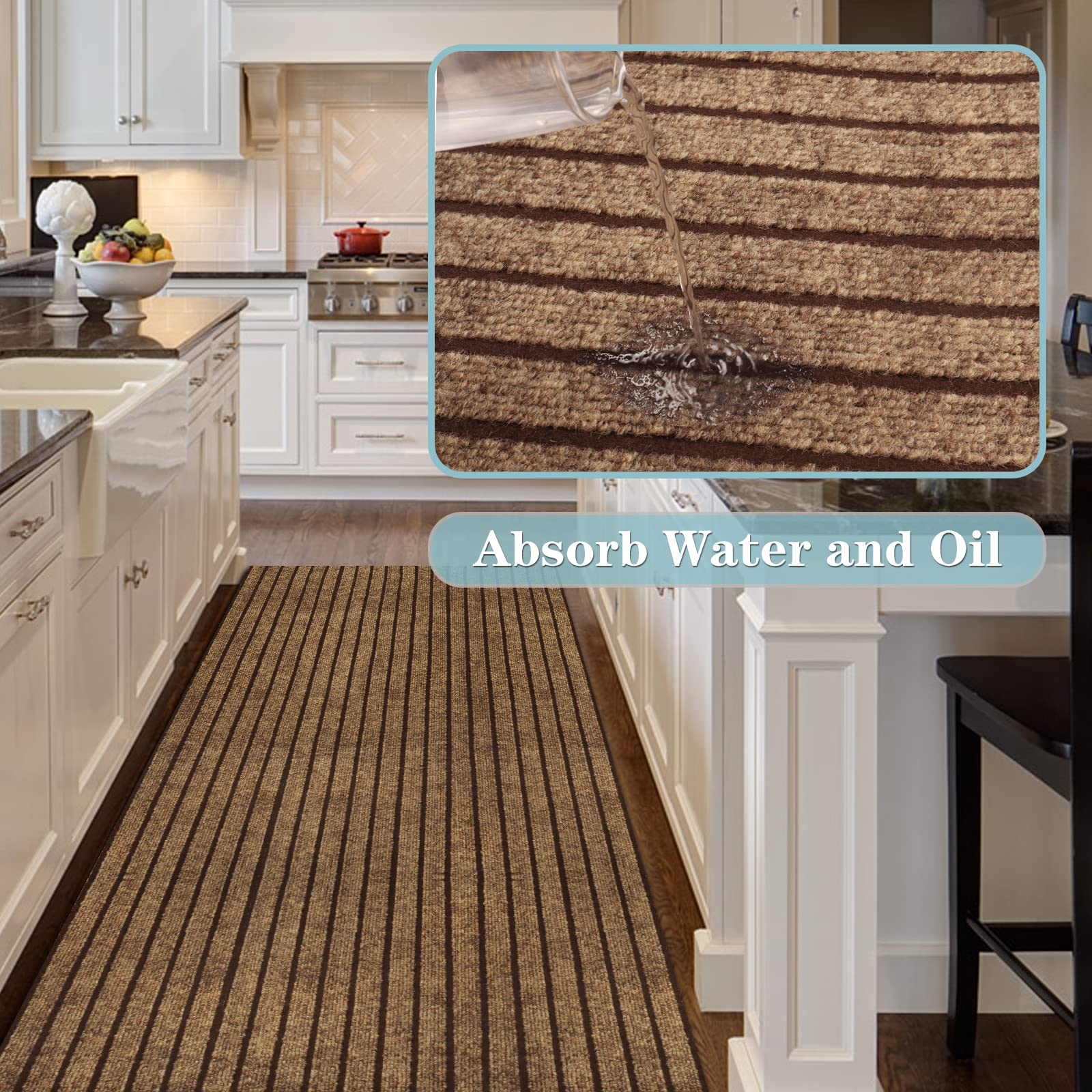 Runner Rug 2Ft X 32Ft, Ayoha 2'-82' Utility Carpet Runner For Entryway Hallway Aisles Balcony Garages, Area Rugs With Non-Slip R