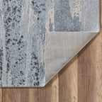 HomeRoots Blue/Grey Heat-Set Polypropelene 3’ x 5’ Blue Gray Abstract Mist Modern Area Rug