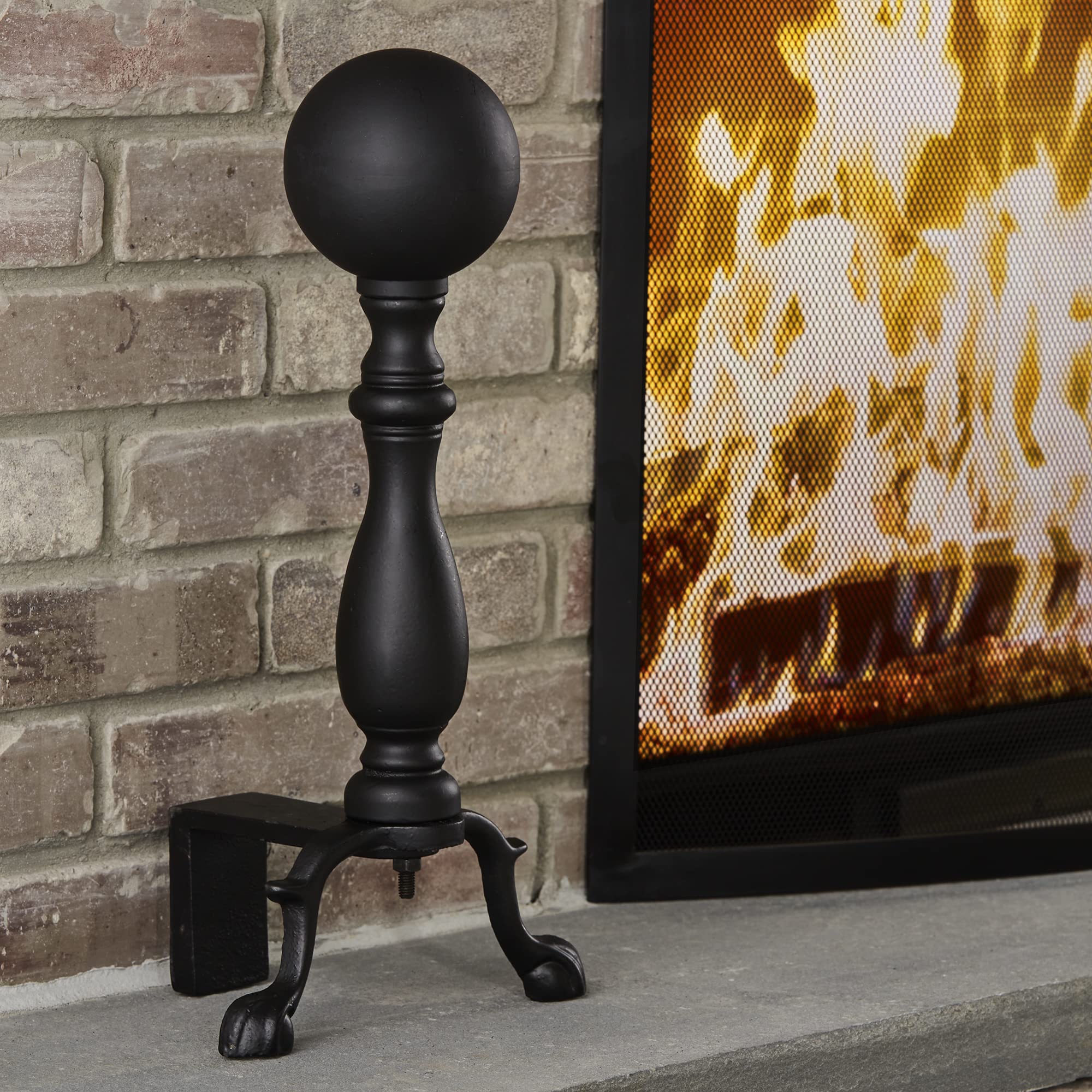 Uniflame, A-1234, Black Ball Fireplace Andirons