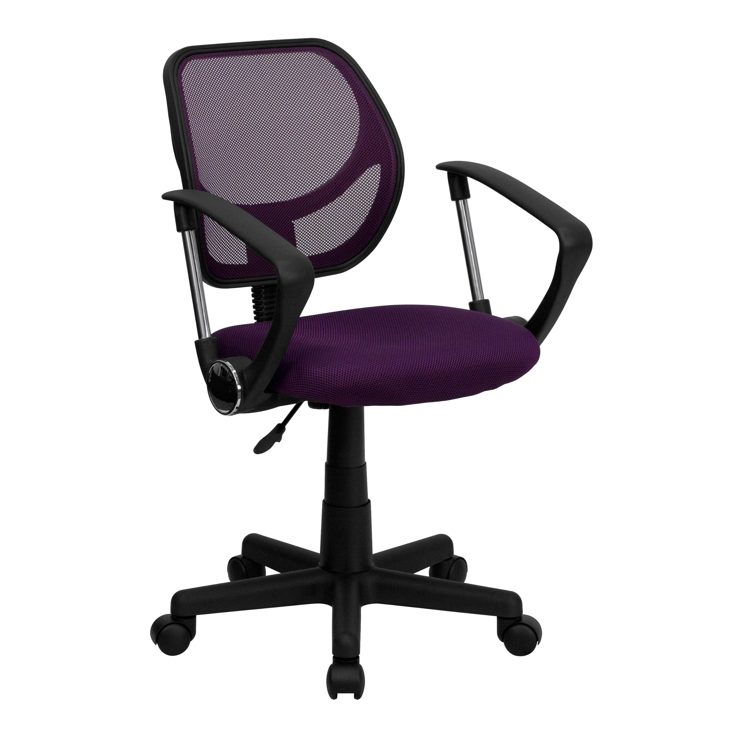 Flash Furniture Neri Low Back Purple Mesh Swivel Task Office Chair with Arms