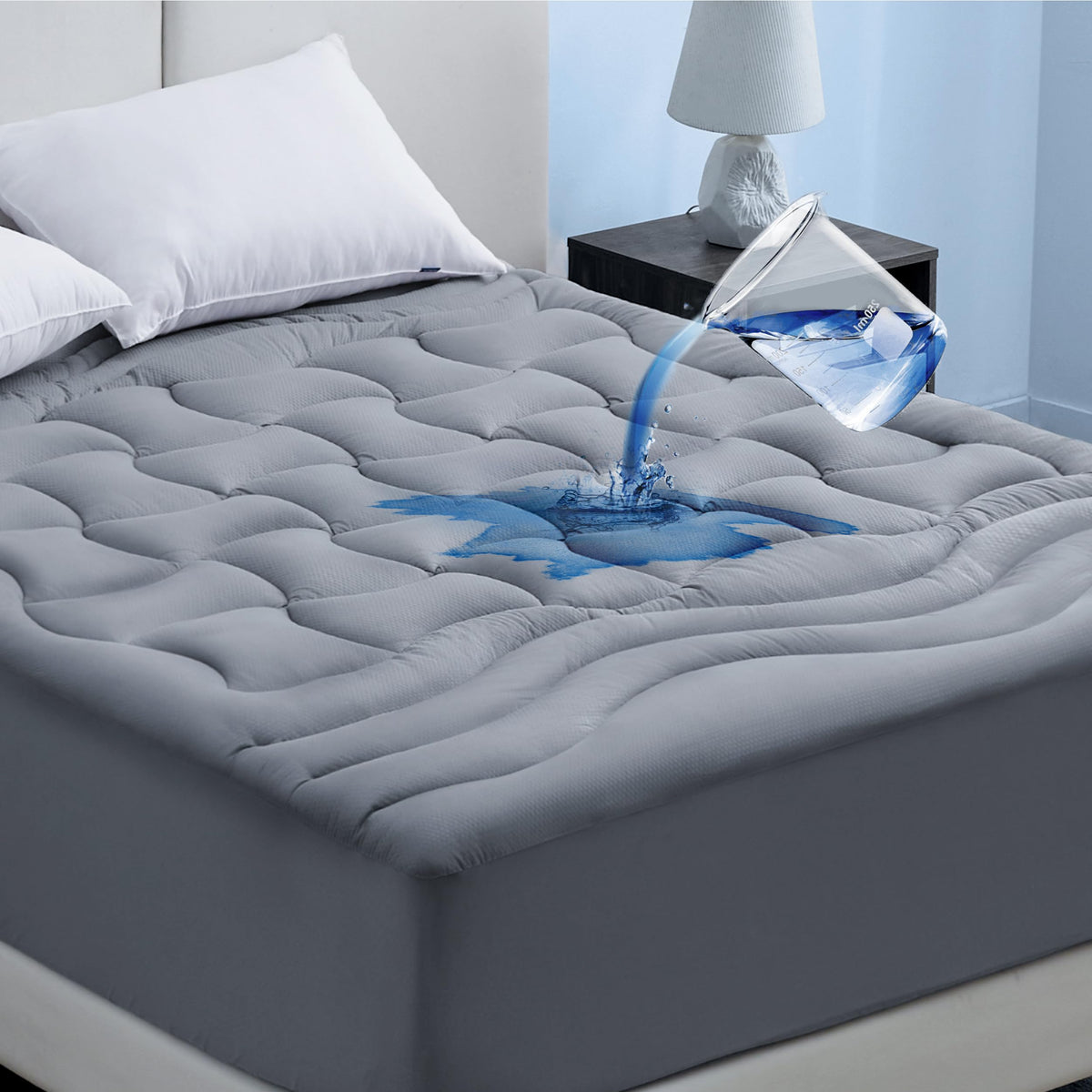 Bedsure Grey Twin Xl Waterproof Mattress Pad - Extra Long Twin Mattress Protector For College Dorm Essentials, Mattress Topper U
