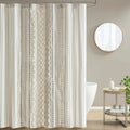 INK+IVY Imani Tufted Chenille 100% Cotton Shower Curtains Machine Washable, Modern Home Bathroom D  cor Bathtub Privacy Screen, 