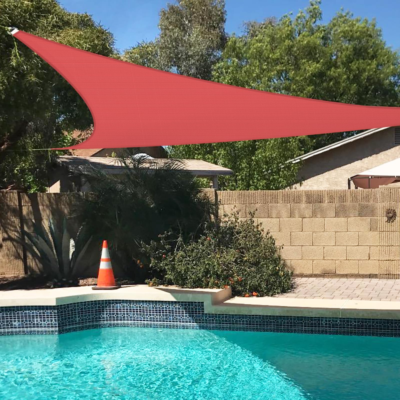 Tang 8'X24'X25' Sun Shade Sail Right Triangle Permeable Canopy Uv Block Shade Cloth Heavy Duty Fabric For Patio Outdoor Backyard