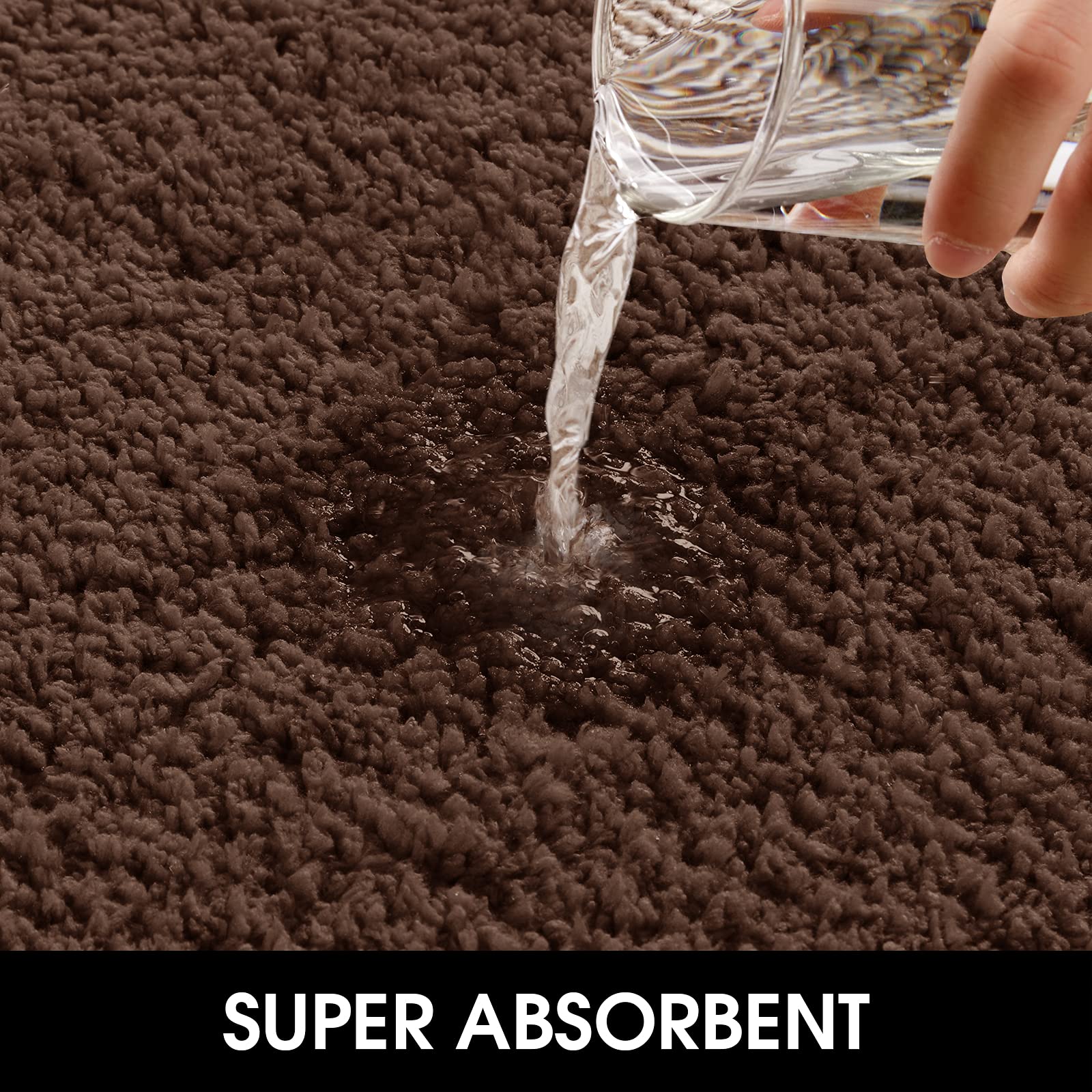 Homeideas Indoor Door Mat Doormat, 17'X29' Front Door Mats Indoor For Home Entrance, Absorbent Washable Non Slip Floor Rugs For Entryway, Low Profile Dirt Trapper Inside Back Door Mats, Brown