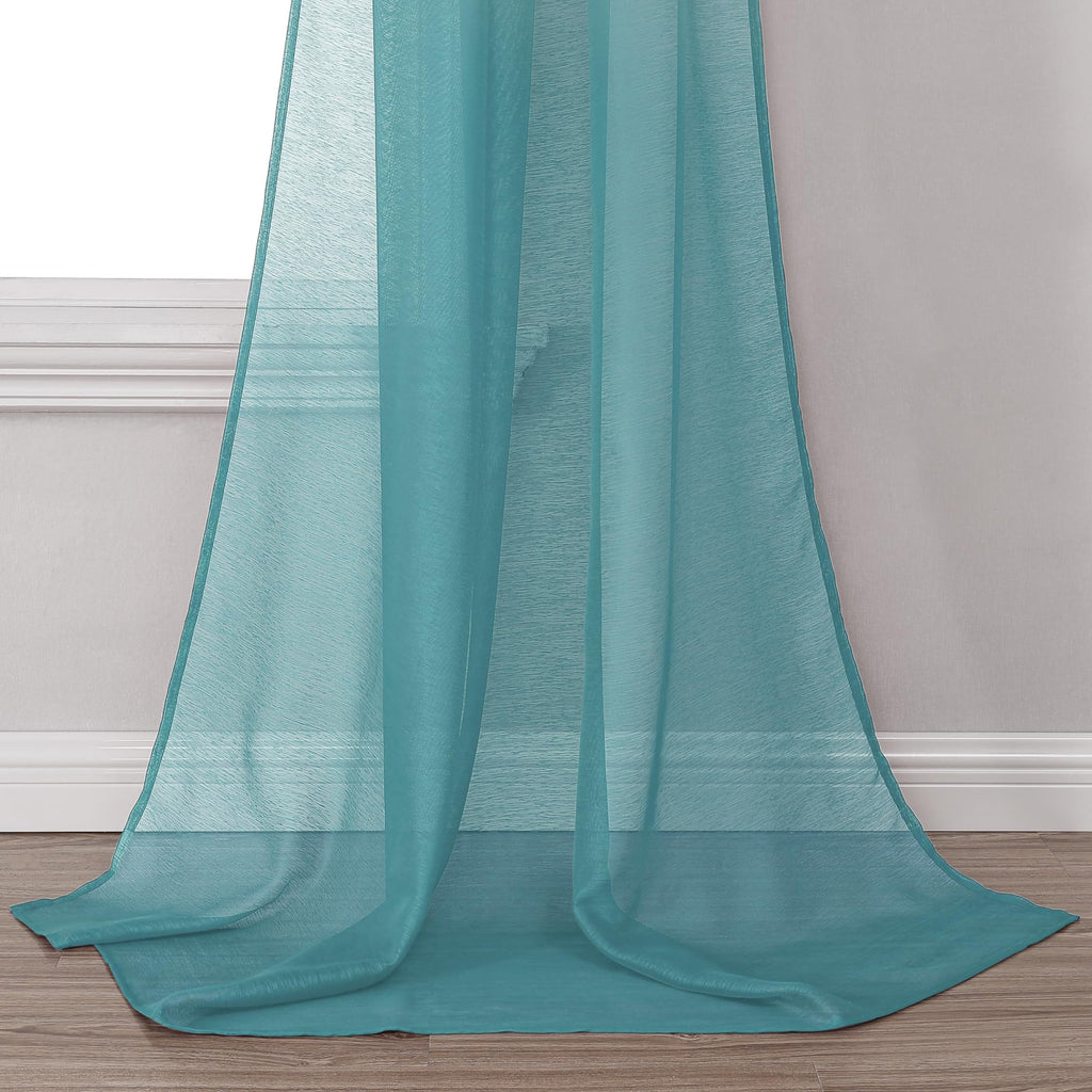 Donren Luxury Soft Sheer Curtains Scarf For Windows - Semi Voile Window Scarf Valance,52 Inches Wide By 144 Inches Long (1 Panel