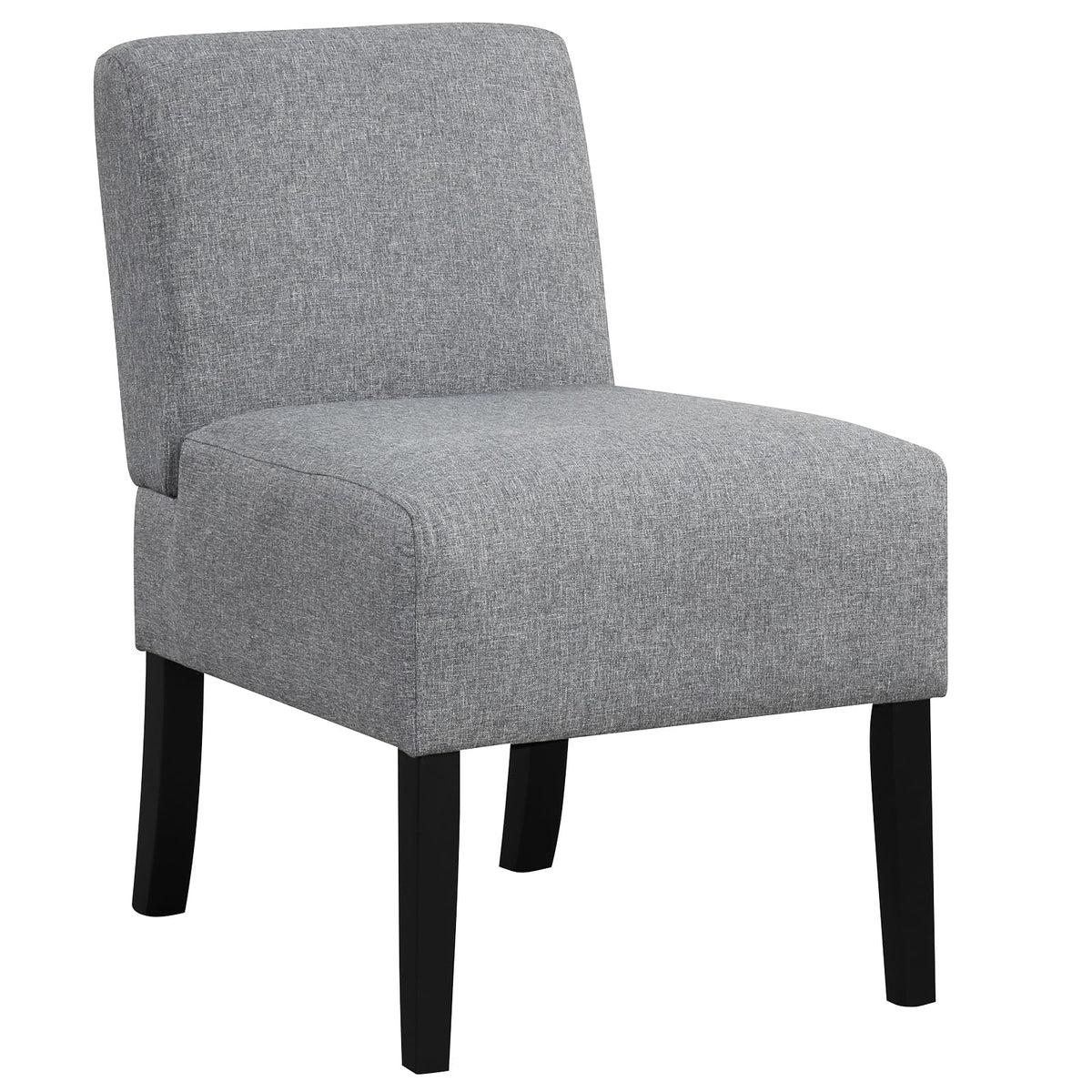 Giantex Armless Accent Chair, Upholstered Living Room Chair With Rubber Wood Legs, Modern Slipper Side Chair, Reading Chair For