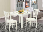 East West Furniture OXGR3-LWH-W 3 Piece Modern Dining Table Set Contains a Square Wooden Table and 2 Dining Room Chairs, 36x36 Inch, Linen White