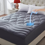 Elven Home Queen Mattress Protector Waterproof, Hotel Quality Cooling Queen Mattress Pad Topper Quilted Fitted, Padded Mattress