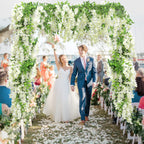 Findosom Wisteria Artificial Flowers Garland, 10Pcs Total 72Ft White Wisteria Hanging Flowers, Flower Garland Decorations For Ho