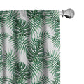 Ambesonne Leaf Window Curtains Pack of 2, Palm Mango Banana Tree Leaves in Tropical Wild Savannah Island Jungle Image Art, Light