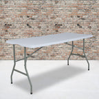 Flash Furniture Kathryn 4.97-Foot Bi-Fold Granite White Plastic Folding Table