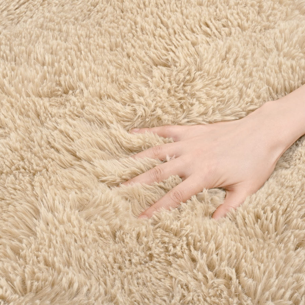 Detum Beige Bedroom Rug 4X6 Rugs For Bedroom Dining Room Fluffy Living Room Rug Washable Shag Rug Nonslip Area Rug Modern Home D