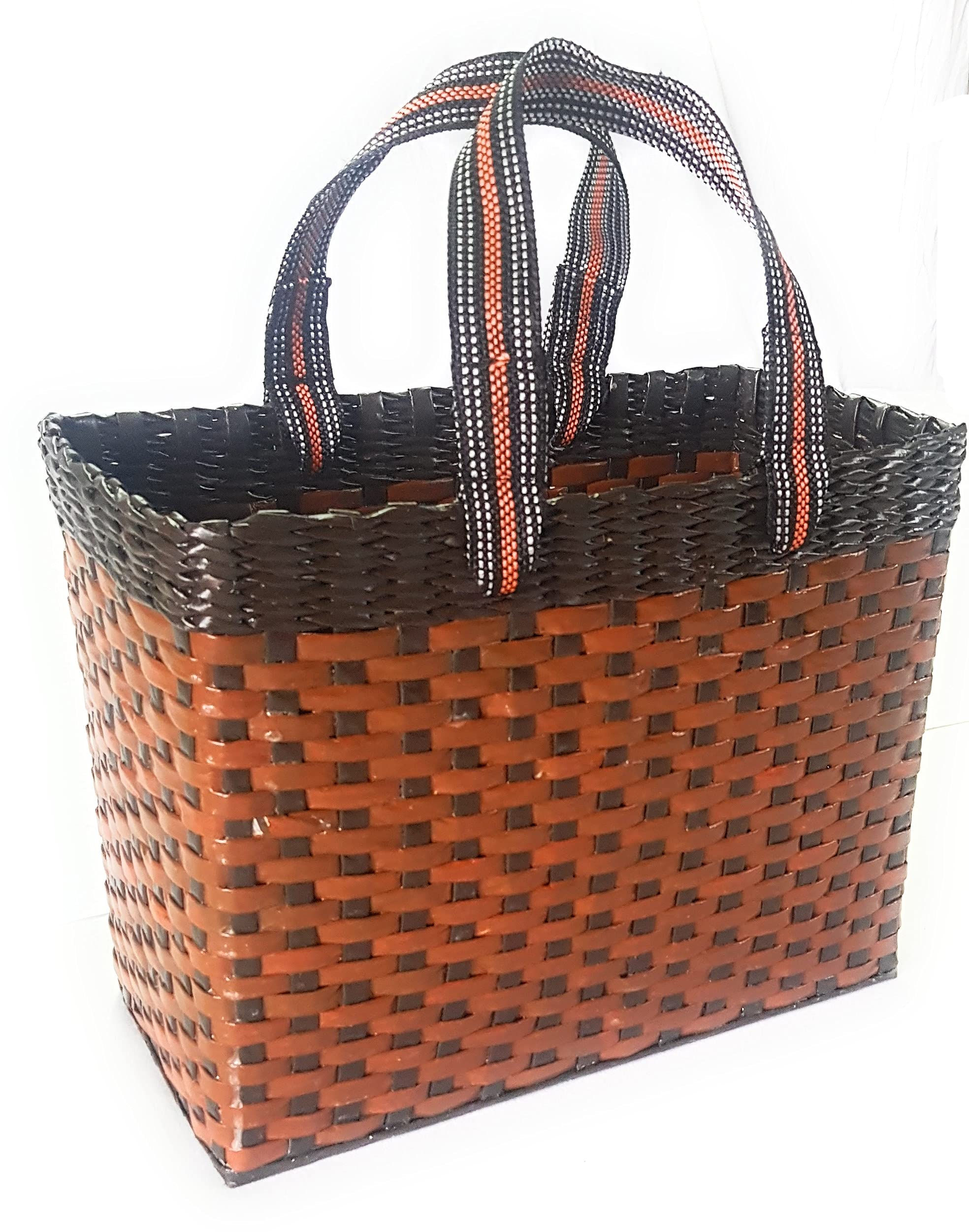 Paperus Sonas Creation Light & Dark Brown, Carry Bag, Picnic Basket, Lunch Bag, Tiffin Basket, Shopping Bag, EcoFriendly, Handm