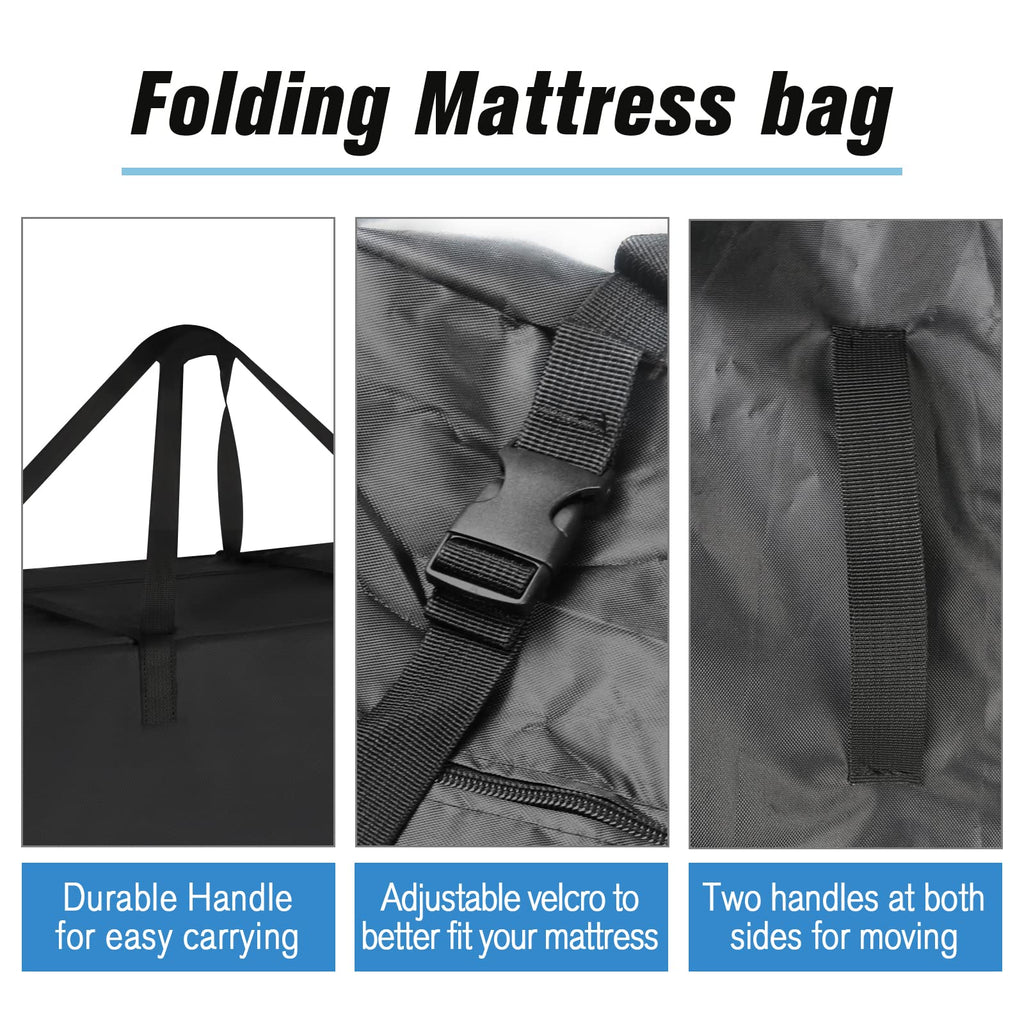 Jungda Tri Folding Mattress Storage Bag,Foldable Memory Foam Mattress Case,Carry Case For Tri-Fold Guest Bed Mattress Fits 4-6 I