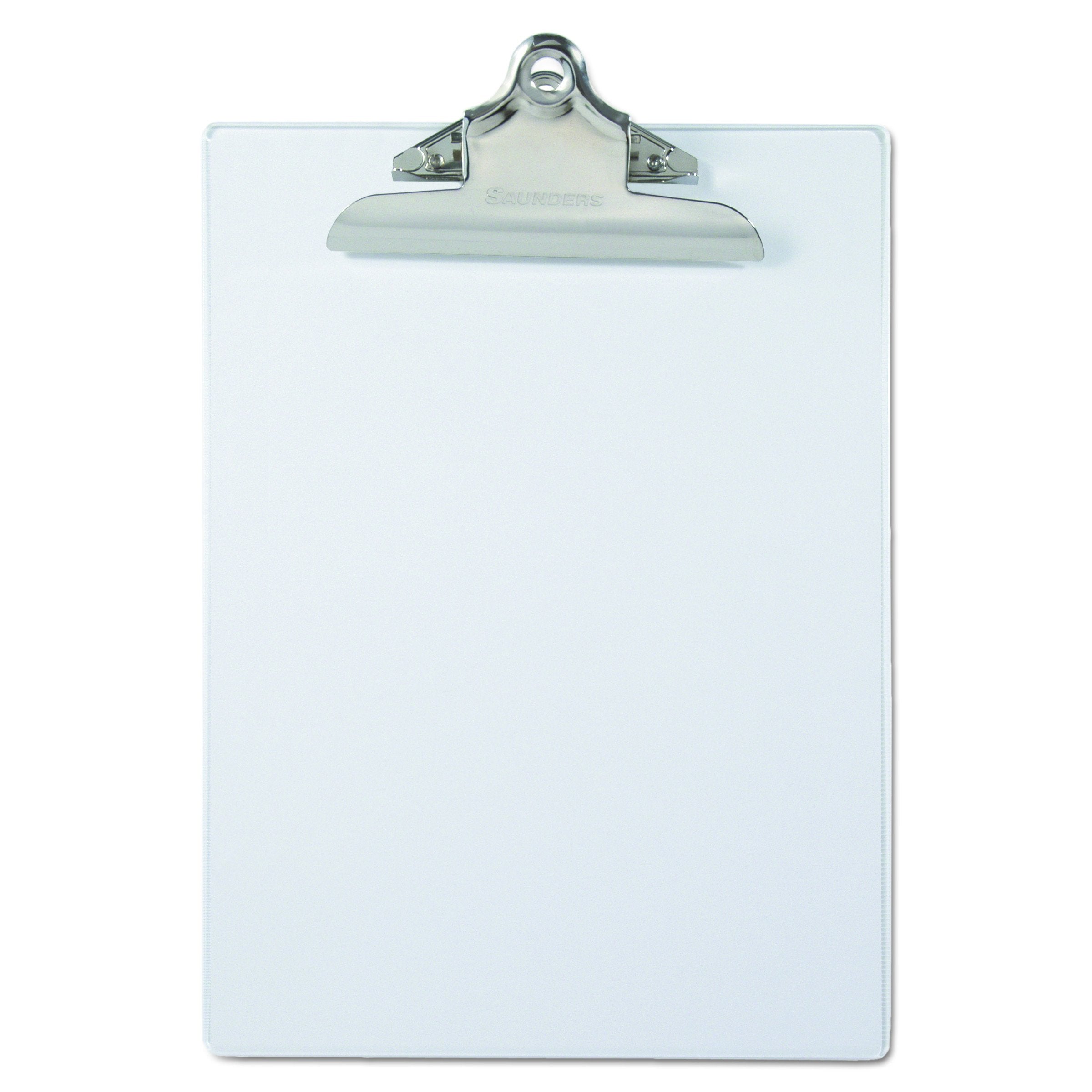 Saunders Black Plastic Clipboard With Low Profile Clip, Clear, Letter, 21803