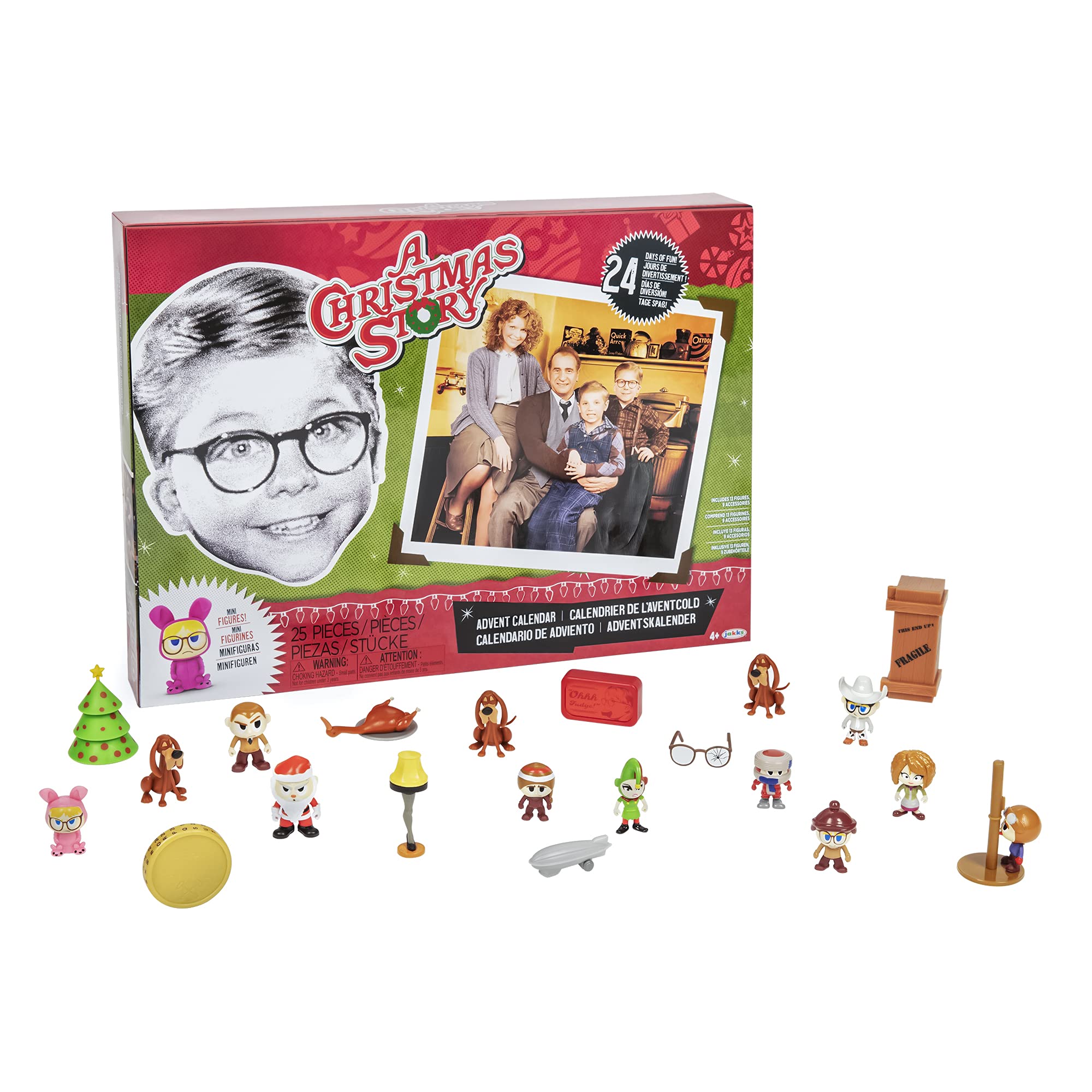 A Christmas Story Advent Calendar 2024 Includes 24 Windows Filled with Silly and Festive 1-inch Figures & Accessories!