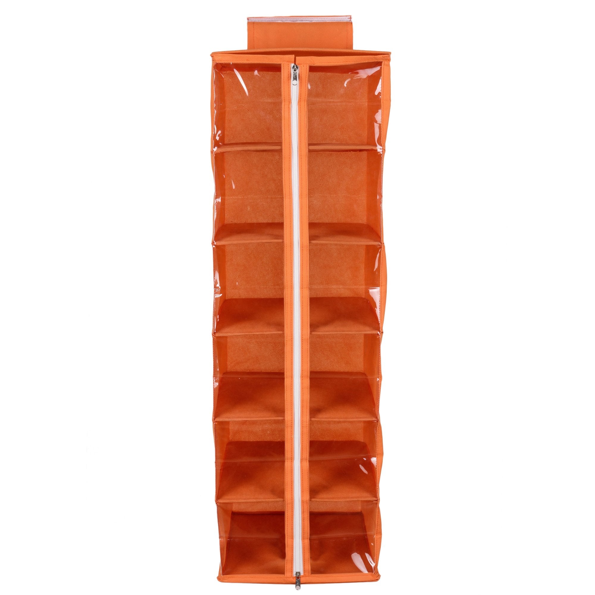 Shrey Creation Hanging 6 Shelf Wardrobe OrganizerOrange Closet Organizer