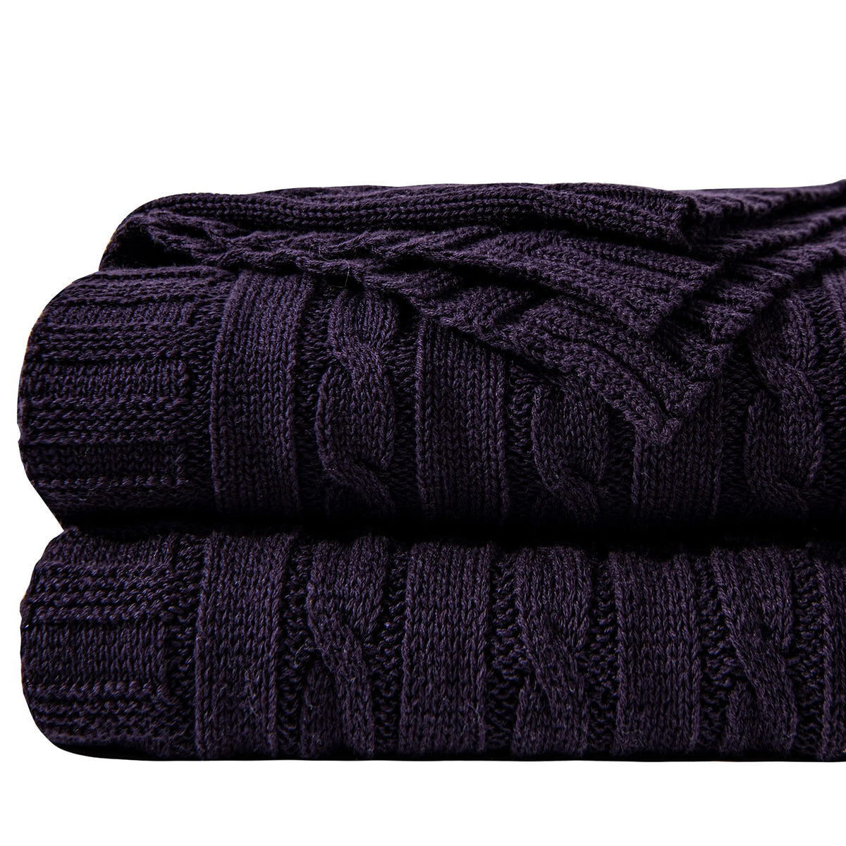 Ntbay 100% Pure Cotton Oversize (60X80) Cable Knit Throw Blanket, Super Soft Warm Knitted Blanket For Bed, Sofa, Chair, Couch -