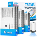 6 Packs Vacuum Bags for Travel with Rechargeable Pump, 3 Sizes Vacuum Seal Bags for Clothing, Compression Vacuum Travel Bags for