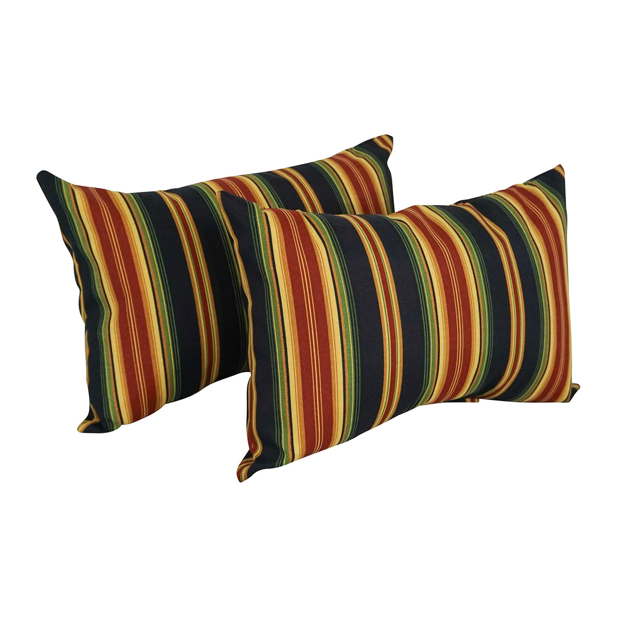 Blazing Needles Indoor/Outdoor Rectangular Throw Pillow, 19&quot; by 11&quot;, Lyndhurst Raven 2 Count