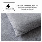 Cozylux Queen Comforter Set - 3 Pieces Grey Soft Luxury Cationic Dyeing Queen Comforter For All Season, Gray Breathable Lightweight Fluffy Bedding Sets With 1 Comforter And 2 Pillow Shams