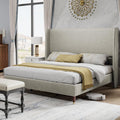 PaPaJet Full Platform Bed Frame 51.2'' High Headboard Tall Upholstered Bed/No Box Spring Required/Wood Slat Support/Easy Assembl