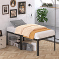 Likelalaso 24 Inch High Twin Bed Frames with Rounded Corner, Heavy Duty Metal Twin Platform Bed Frame Under-Bed Storage Space, N