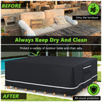 Outdoor Furniture Covers Waterproof, 600D Heavy Duty Patio Furniture Set Cover Outdoor Table And Chair Covers, 126'X63'X28' Rectangular Patio Covers For Outdoor Furniture, Black With White Border