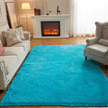 Arbosofe Area Rugs for Living Room Bedroom, 4X6 ft Tie Dyed Light Grey Fluffy Fuzzy Shag Small Carpet Soft Plush Furry Clearance