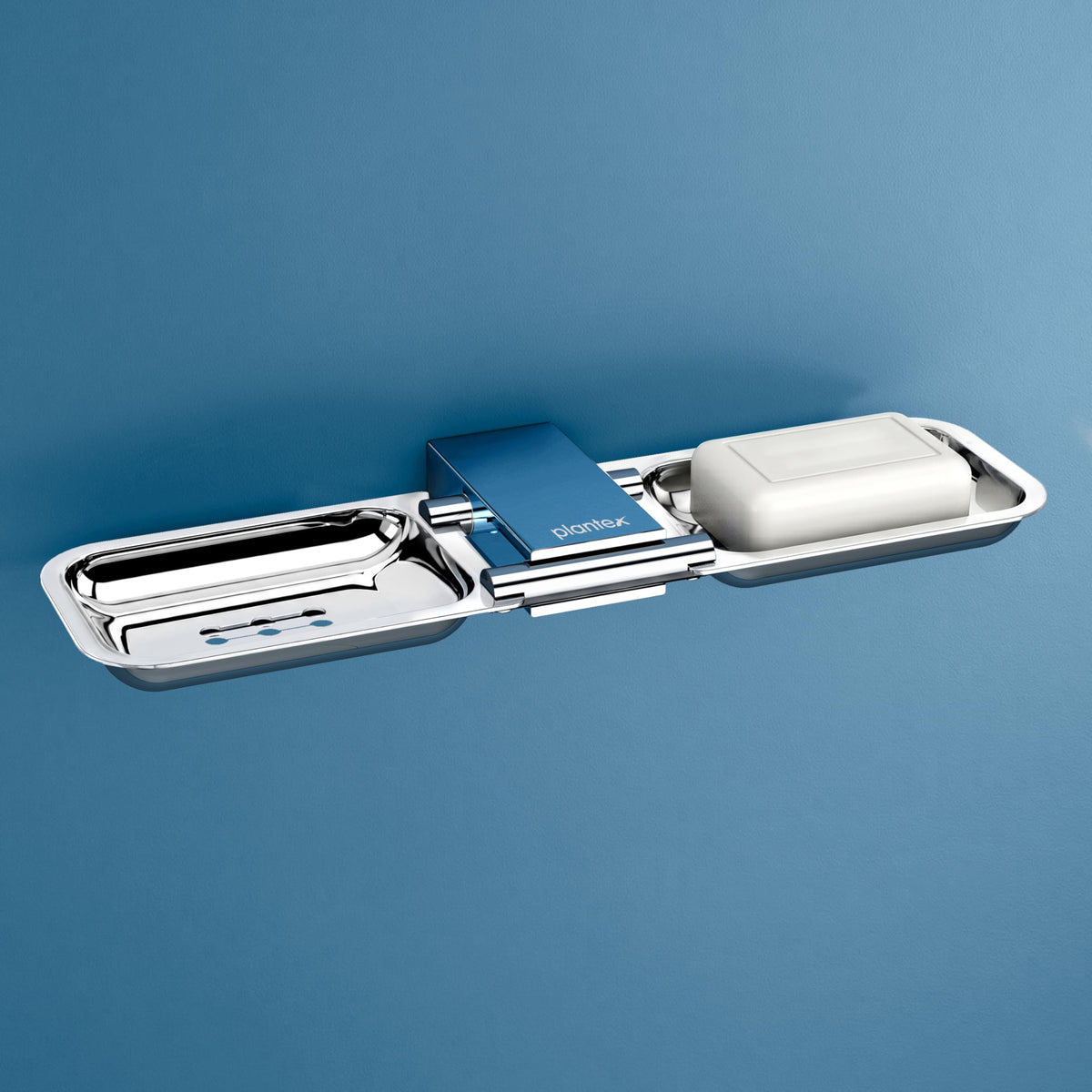 Plantex 304 Grade Stainless Steel Double Soap Holder for Bathroom/Dual Soap Case/Wall Mount Soap Holder/Bathroom Accessories  P