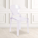 Flash Furniture Theo Ghost Chair with Tear Back in Transparent Crystal