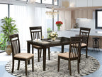 East West Furniture CAP5S-CAP-C 5 Piece Kitchen Table Set for 4 Includes a Rectangle Dining Table and 4 Linen Fabric Dining Room Chairs, 36x60 Inch, Cappuccino