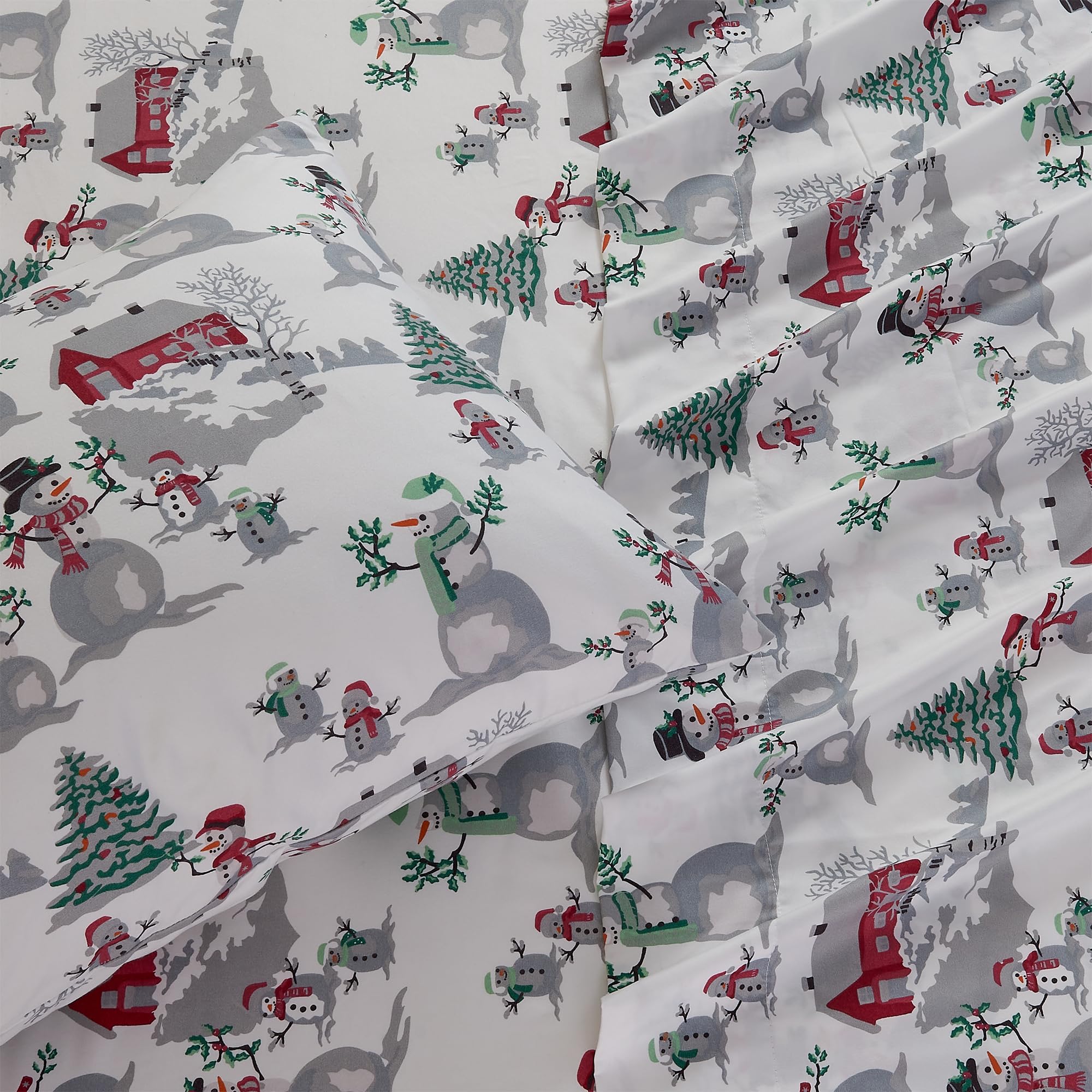 Great Bay Home 3-Piece Twin Microfiber Sheet Set Holiday-Printed, Ultra-Soft, Wrinkle & Fade-Resistant Patterns Inspired By Holidays All-Season Bedding Sheets & Pillowcases (Twin, Winter Wonderland)