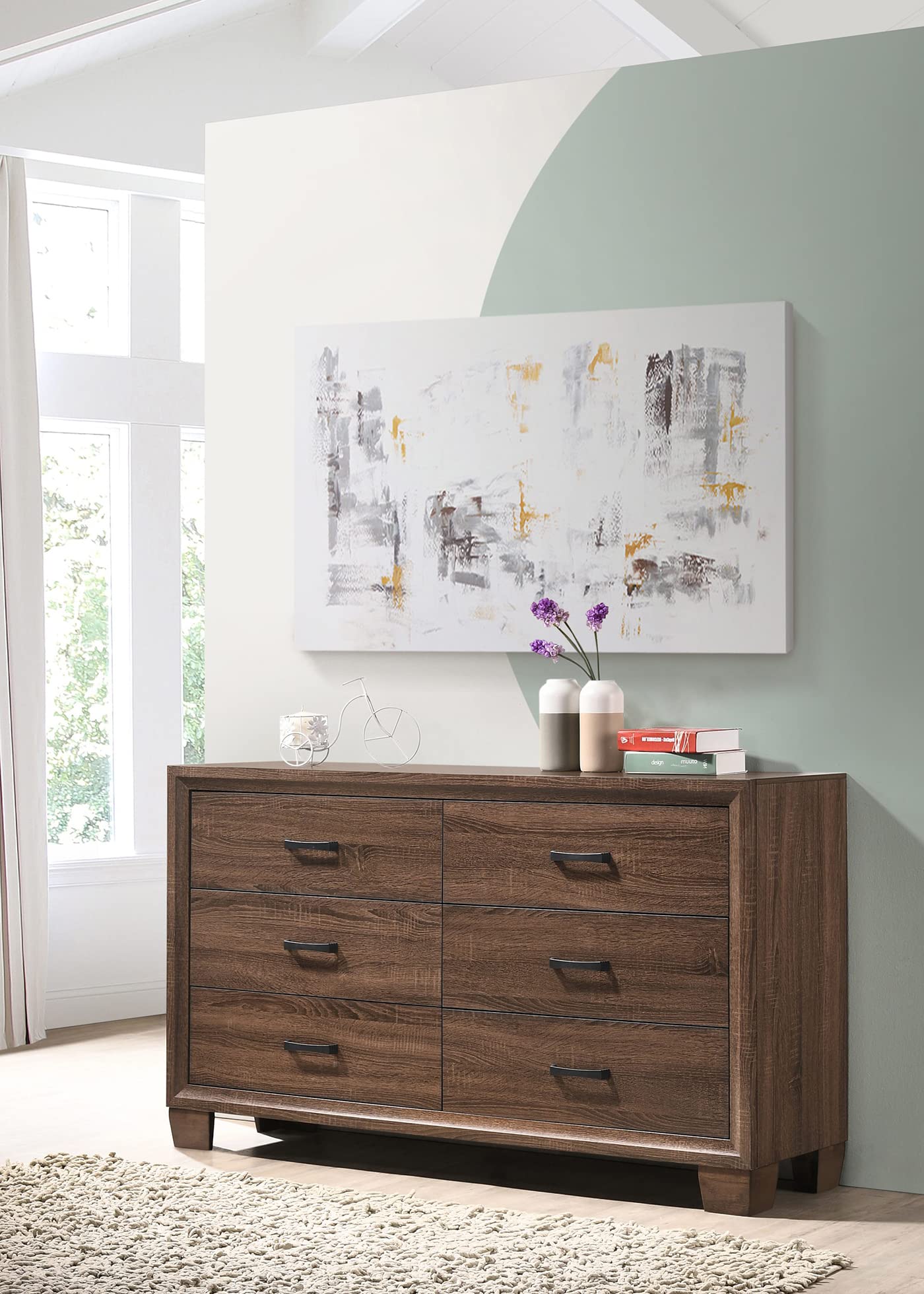Coaster Transitional Six Drawer Dresser Brown 205323