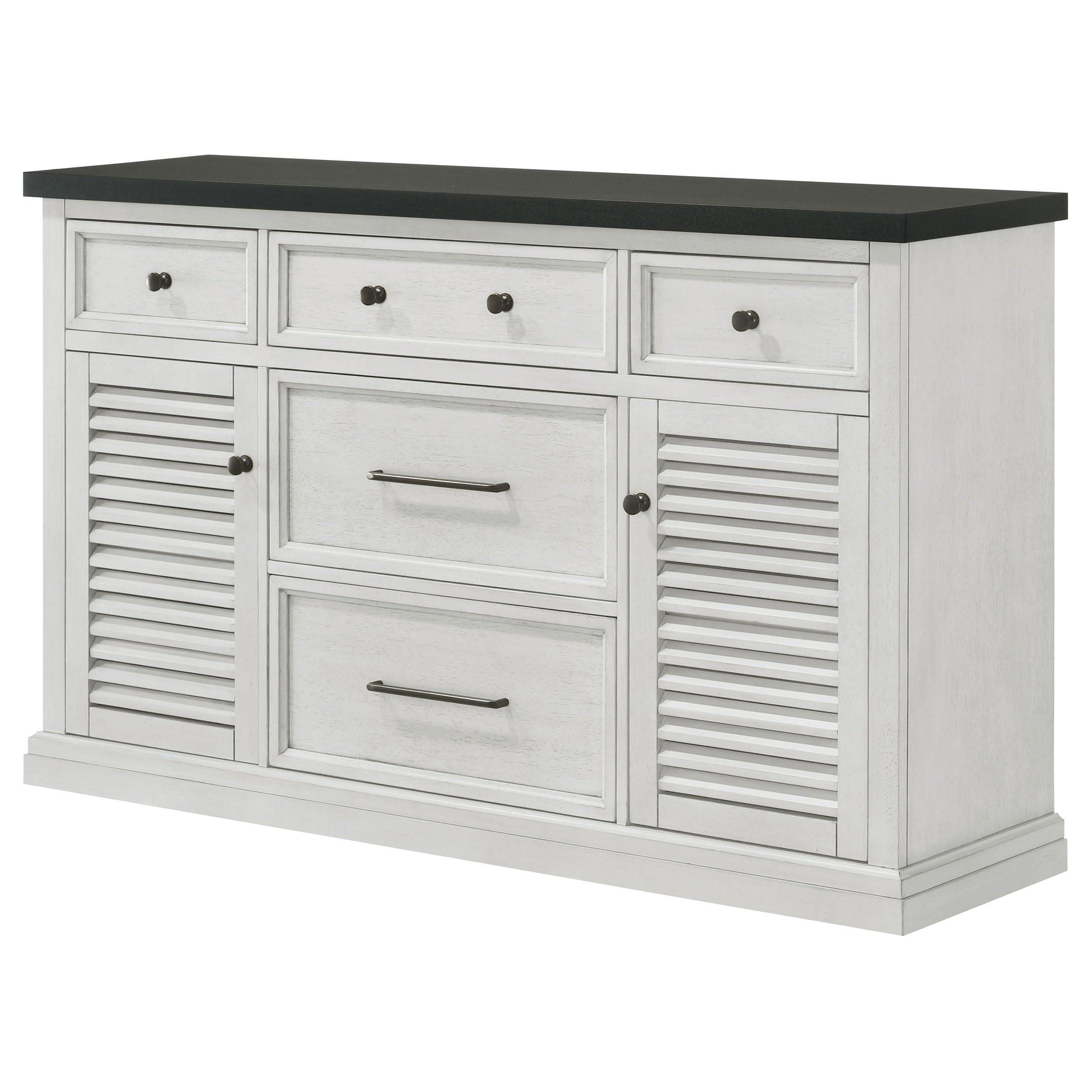 Coaster Home Furnishings Aventine 5-Drawer Dining Sideboard Buffet Cabinet with Cabinet Charcoal and Vintage Chalk