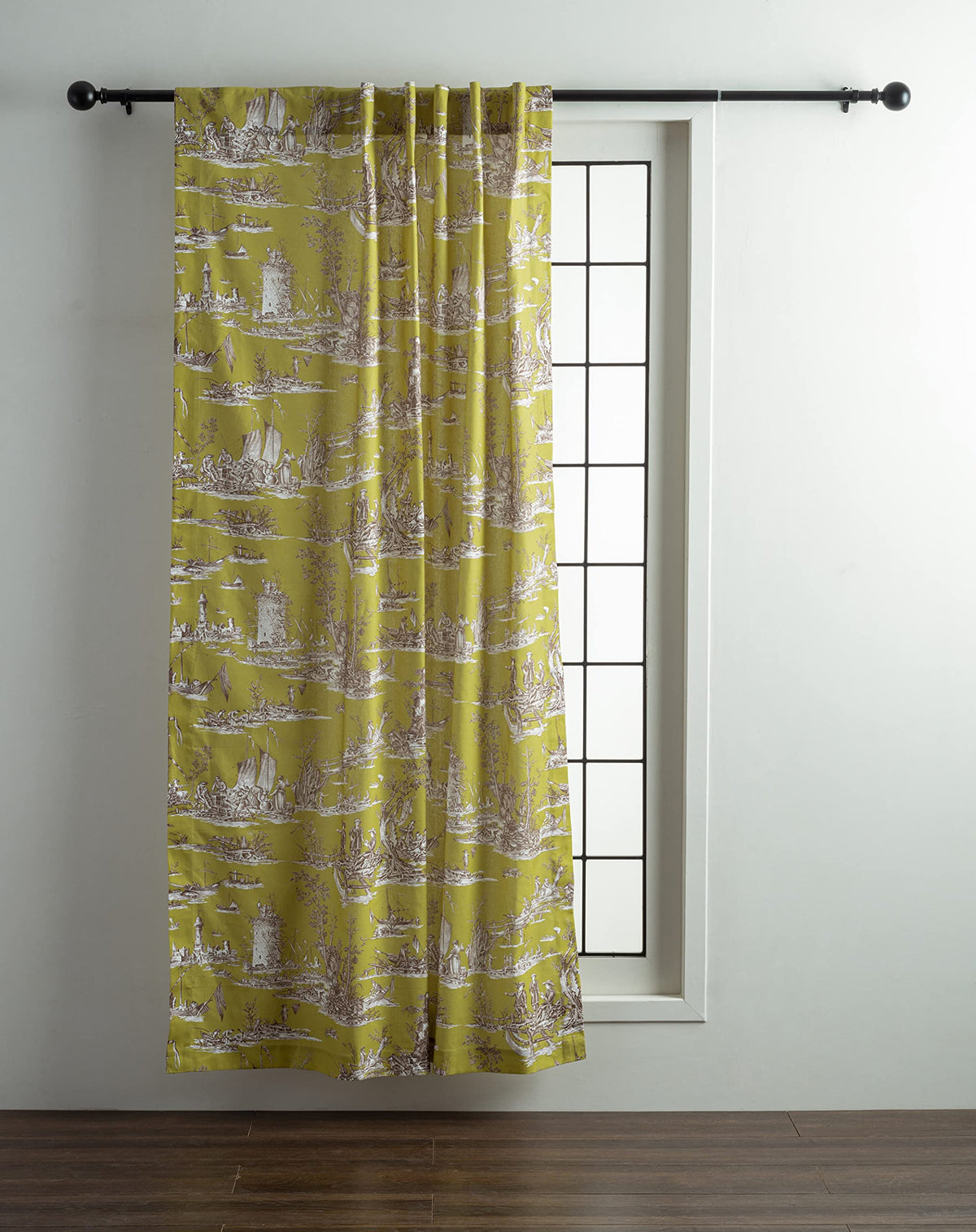 Maison D' Hermine 100% Cotton Curtain - 50'X96' Celery Decorative Curtain - Aesthetic Curtains For Farmhouse, Kitchen & Bedroo