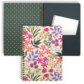 Steel Mill & Co Cute Pink/Purple Floral Mini Spiral Notebook, 8.25' X 6.25' Journal With Durable Hardcover And 160 Lined Pages