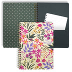 Steel Mill & Co Cute Pink/Purple Floral Mini Spiral Notebook, 8.25' X 6.25' Journal With Durable Hardcover And 160 Lined Pages