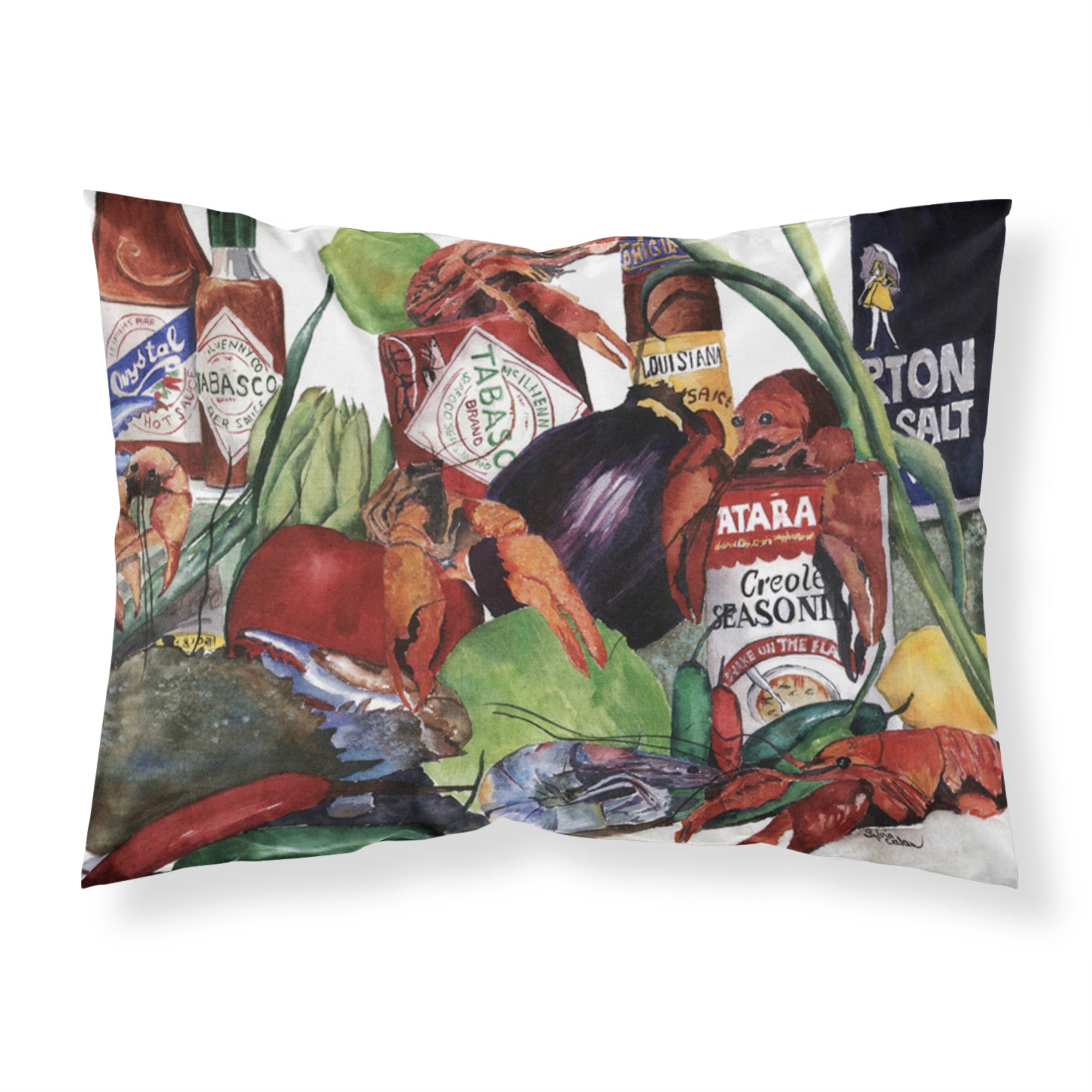 'Caroline'S Treasures 8131Pillowcase Louisiana Spices Moisture Wicking Fabric Standard Pillowcase, Large, Multicolor'